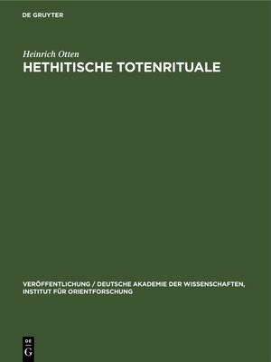 cover image of Hethitische Totenrituale